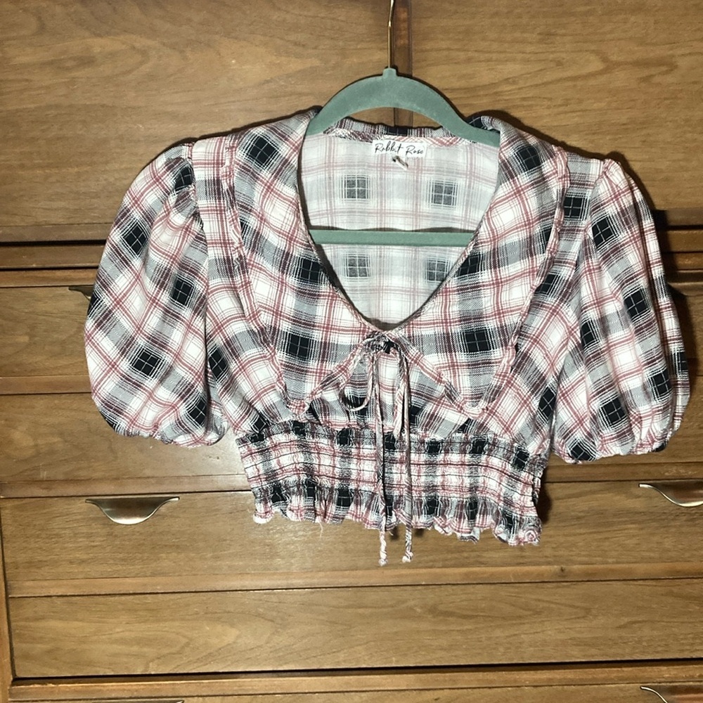 Rabbit Rose peasant crop top